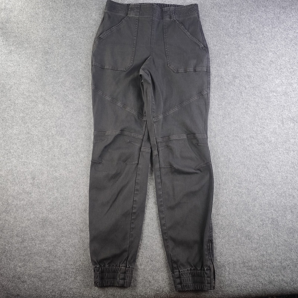 Spanx Jogger Pants Women's Medium Gray‎ Ankle Zip Moto Stretch Twill